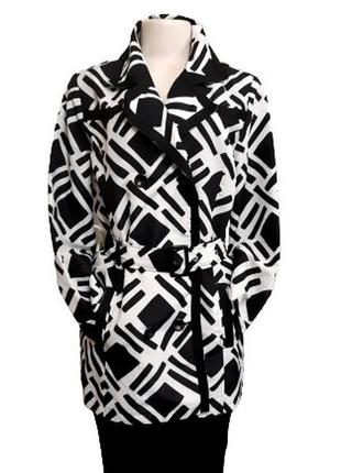 Черно белый двубортный плащ liv, m-xl, длинная куртка парка с поясом, универсальный размер