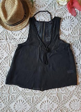 Летняя полупрозрачная стильная майка на молнии