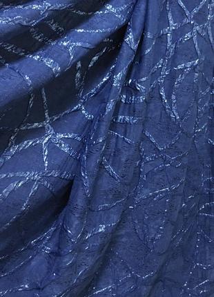 Портьерная ткань для штор жаккард синего цвета