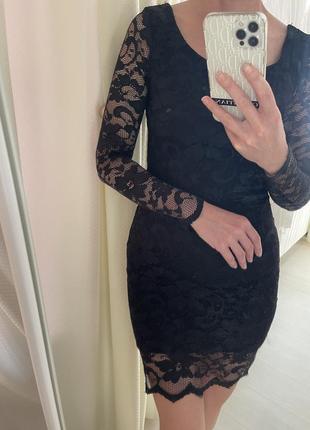 Плаття сукня нарядне ажурна чорне3 фото