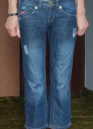 Джинсовые брюки укороченные.( cotton)
