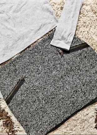 Шерстяная мини юбка зара zara