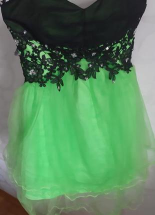 Дитяча підліткова сукня нарядна пишна зелена мереживо бандо корсет бал свято спідниця фатинова костюм квітка весна фея ялинка новорічна