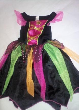 Карнавальное новогоднее платье волшебницы колдуньи tu 2-3года