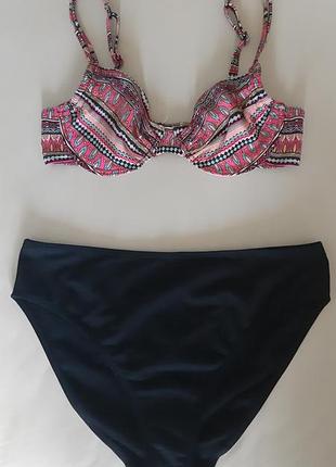 Купальник женский раздельный бюст бралет плавки высокая посадка