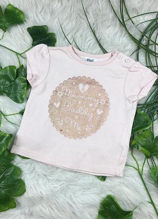 Нежно-розовая футболочка на 0-3 мес