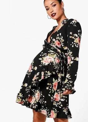 Платье для беременной цветочный принт boohoo