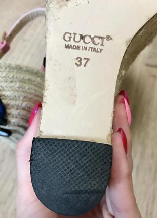 Босоножки на платформе с вышивкой gucci5 фото