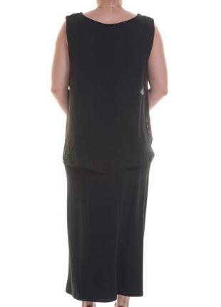 Платье длинное 2-слойное с шифоновым верхом, где вырез оторочен бисером на 48р9 фото