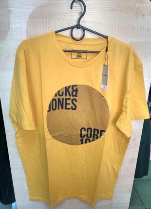 Жовта чоловіча футболка jack & jones4 фото