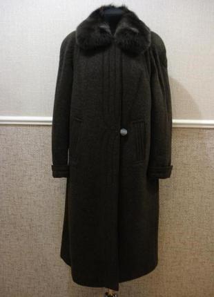 Пальто з хутряним коміром і шапкою великого розміру 18(xxxl)