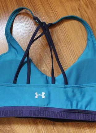 Спортивный фитнес топик с чашечками under armour women's armour strappy studio sports bra3 фото