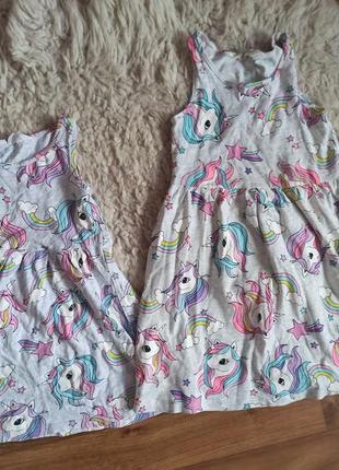 Сарафрн с единорожками hm на девочку  4-5-6 лет