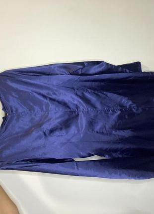 Синє сатинове плаття2 фото