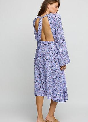 Платье длины миди из легкого штапеля3 фото