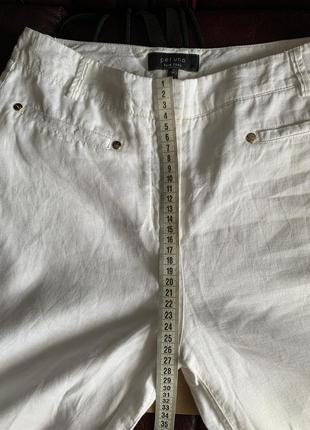 Широкие белоснежные льняные брюки на подкладке per una7 фото