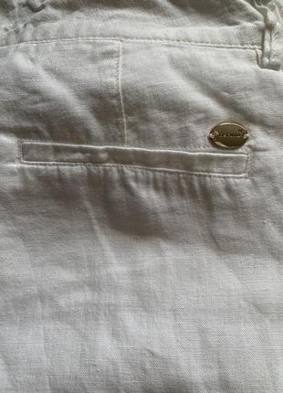Широкие белоснежные льняные брюки на подкладке per una9 фото