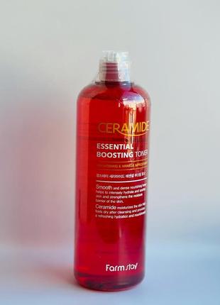Тонер-бустер для лица с керамидами farmstay ceramide essential boosting toner, 500 мл2 фото