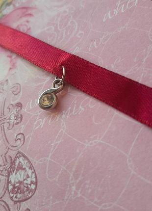 Чокер ожерел колье бижут кристал подвес тренд hand made красн