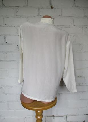 Блуза/рубашка/сорочка кремовая шелковая/шовк/m-l2 фото