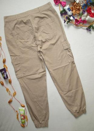 Мега классные летние котоновые брюки карго джоггеры песочного цвета george 🍒🍓🍒3 фото