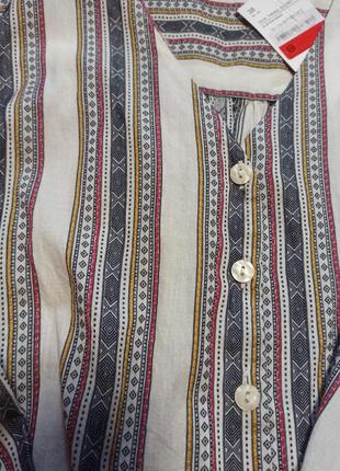 Стильная рубашка оверсайз в этно-стиле с завязкой yessica c&a,  38 евро7 фото
