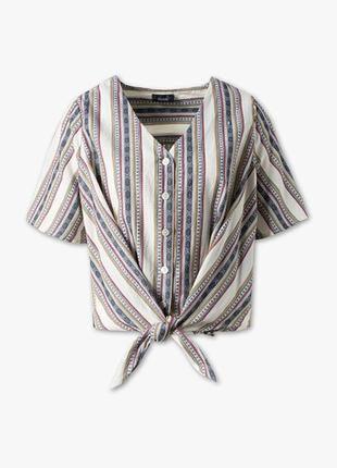Стильная рубашка оверсайз в этно-стиле с завязкой yessica c&a,  38 евро4 фото