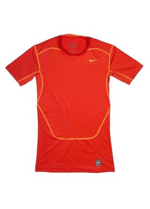 Компрессионная футболка nike pro combat dri-fit m оранжевая