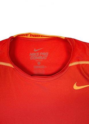 Компресійна футболка nike pro combat dri-fit m помаранчева2 фото