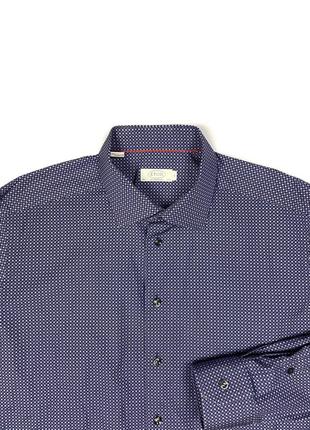 Eton 44 17 1/2 xl синяя рубашка в узор1 фото