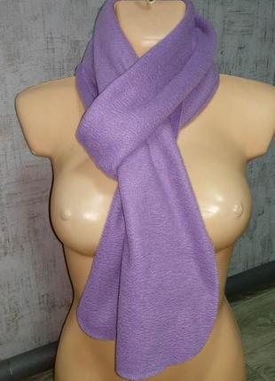 Флісовий шарф 158 на 28 см бузковий6 фото