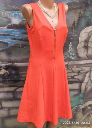 Морковное трикотажное платье миди,премиум бренд,оригинал4 фото