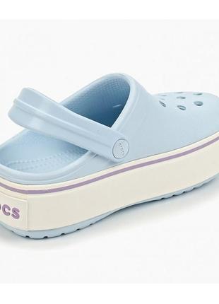 Сабо кроксы crocs platform ice blue (голубые)3 фото