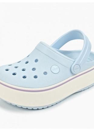 Сабо кроксы crocs platform ice blue (голубые)