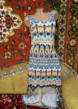 Яскравий трикотажний асиметричний сарафан amisu, ідеально на спеку