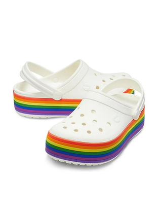 Сабо кроксы crocs platform rainbow (радуга)