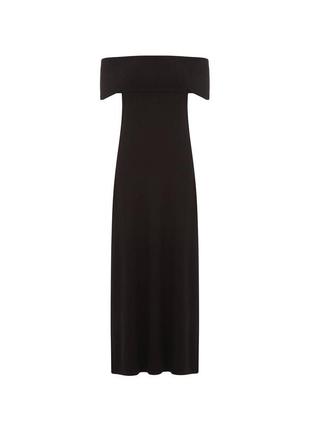 Uk12 fr40 "warehouse deep bardot",новое платье джерси черное2 фото