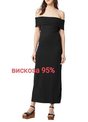 Uk12 fr40 "warehouse deep bardot",нове плаття чорне джерсі