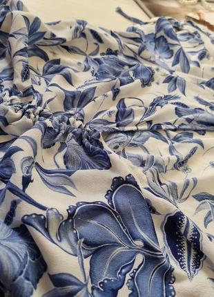 Голубая блуза с завязками h&m цветы7 фото