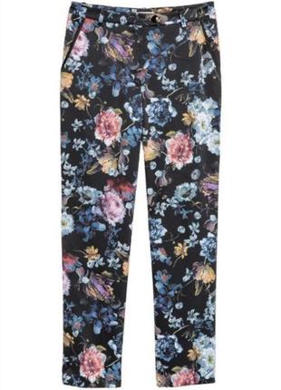 Стильные брюки в цветы  h&m, 40 размер8 фото