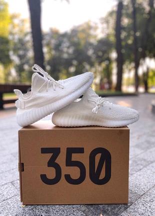 Yeezy boost 350 white белые летние кроссовки кроссовки текстиль унисекс 36-451 фото