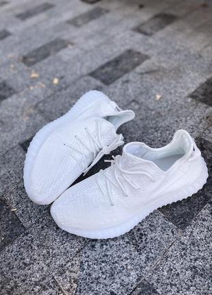 Yeezy boost 350 white белые летние кроссовки кроссовки текстиль унисекс 36-454 фото