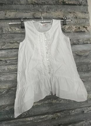 Белая блузка на девочку 6-7 школа