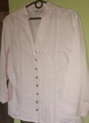 Льняная рубашка в этно стиле armand thieri 100% лен - франция 46,48,50рр
