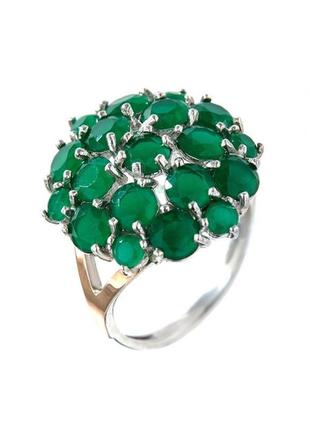 Серебряное кольцо с камнем цвета изумруд4 фото