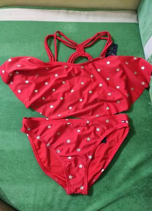 Роздільний червоний купальник tommy hilfiger, оригінал, розмір хѕ-s