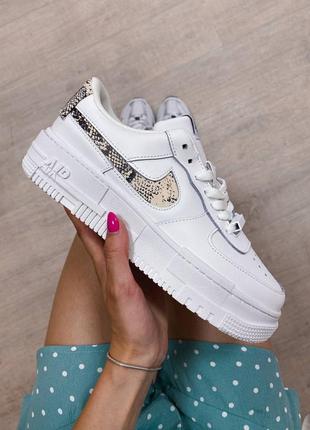 Жіночі кросівки шкіряні зі зміїним малюнком air force 1