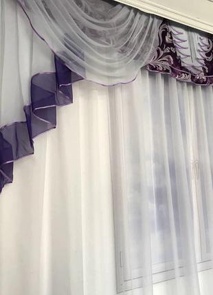 Ламбрекен в спальню блекаут 300x100 cm фіолетовий