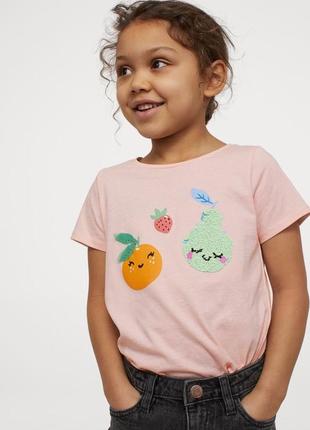 Суперская футболочка с фруктами и пайетками-перевертышами h&m1 фото