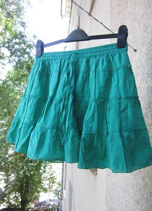 Бирюзовая зеленая юбка f&f расклешенная7 фото